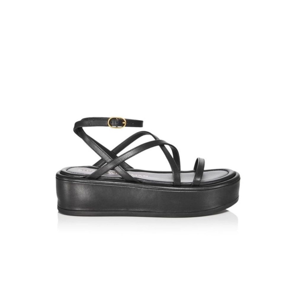 Stuart Weitzman Summerlift Platform Sandal US W 9.5 Black - NWT
